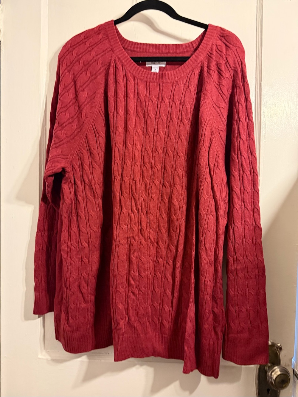 croft & barrow Cable Knit Crew Sweater in Rose